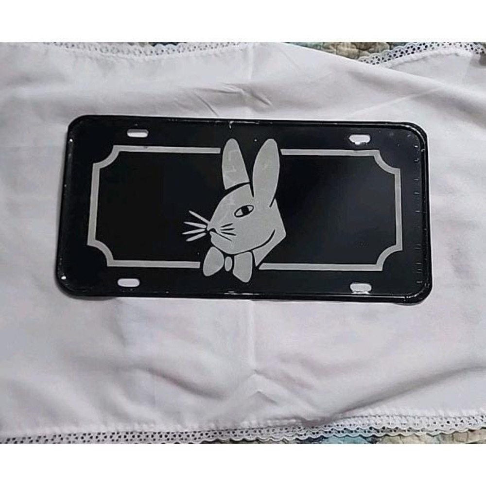 Vintage Playboy Bunny Embossed Novelty License Plate Bow tie Bunny Used